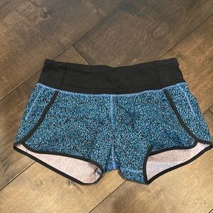 Black and Blue Lulu Lemon Women's Shorts